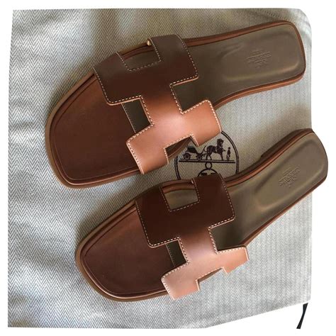 sandales hermes oran marron|Hermes oran sandals.